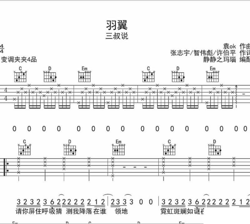 《不忍心》吉他谱_黄小琥