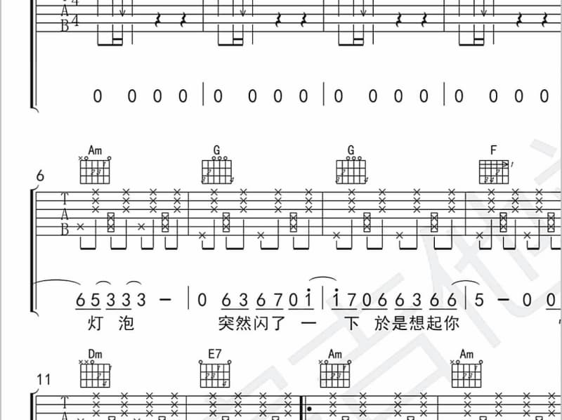 《文艺青年的城市生活》吉他谱_冷漠
