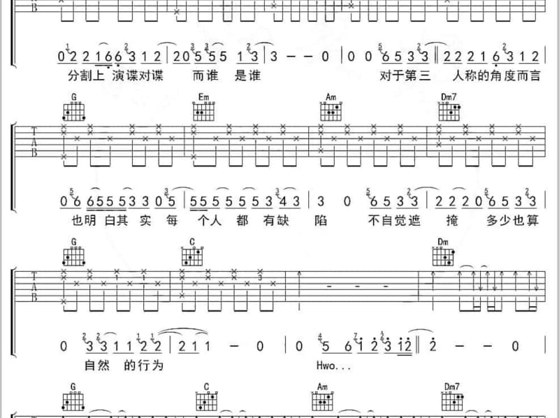 《我在回忆里等你》吉他谱_冷漠