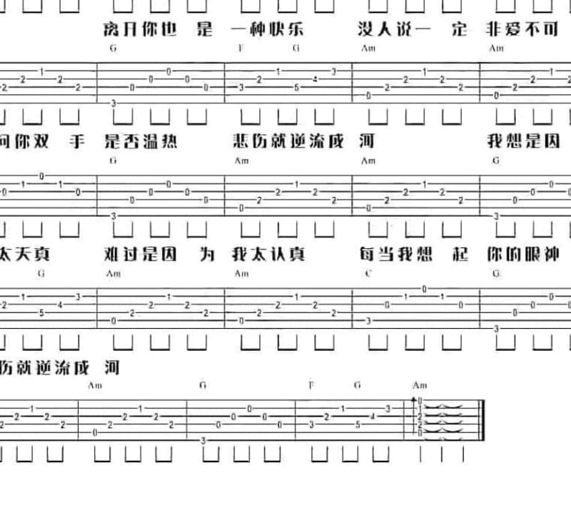 《美麗人生》吉他谱_黄莺莺
