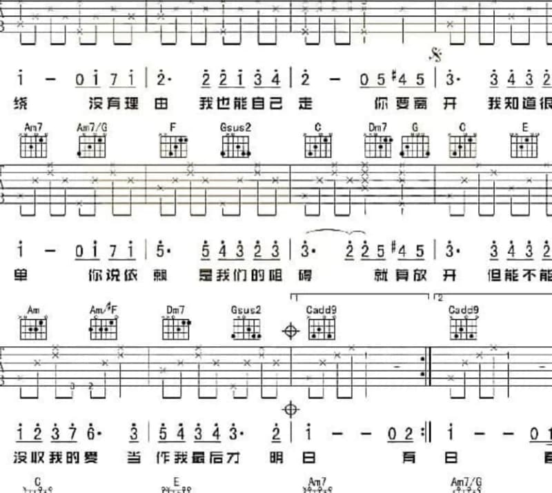 《我只要你的爱》吉他谱_黄莺莺