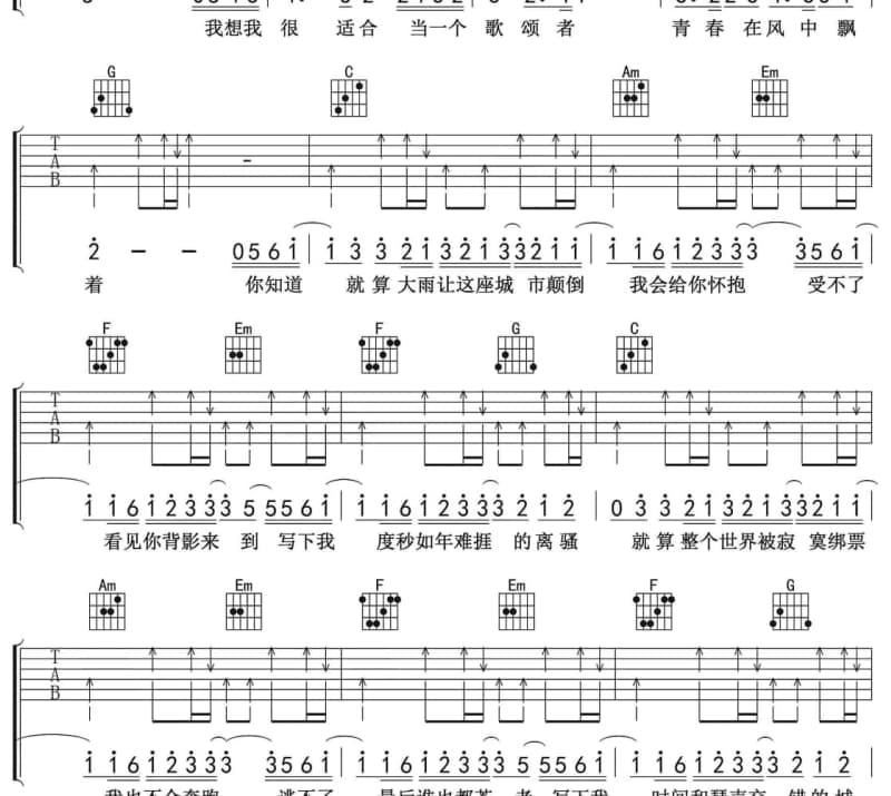 《心泣》吉他谱_黄莺莺