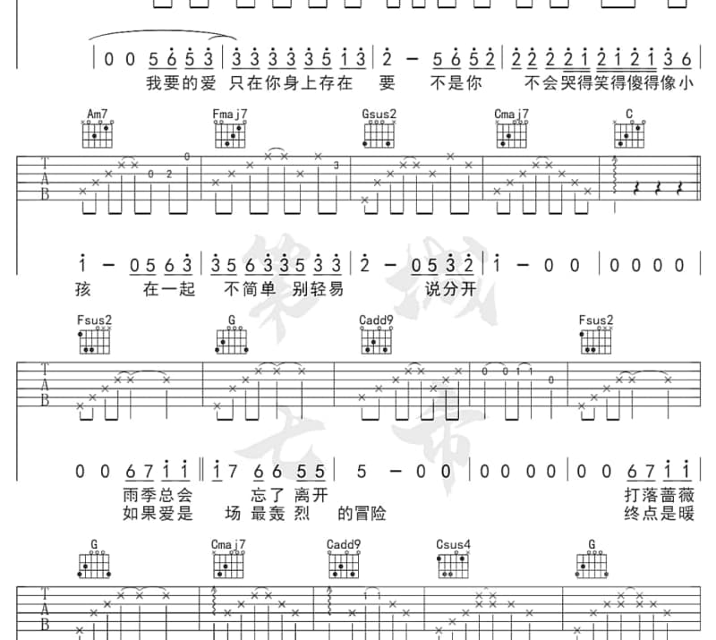 《桥》吉他谱_霍勇