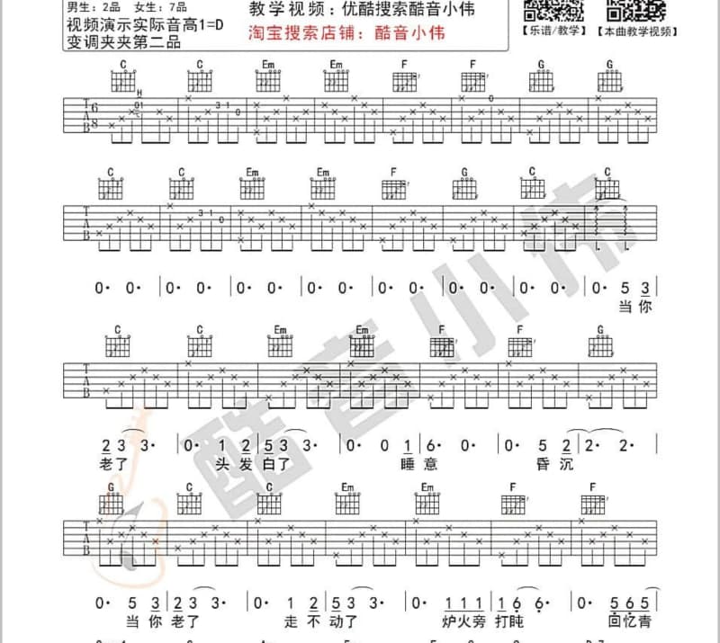 《怀念年祭》吉他谱_纪晓君