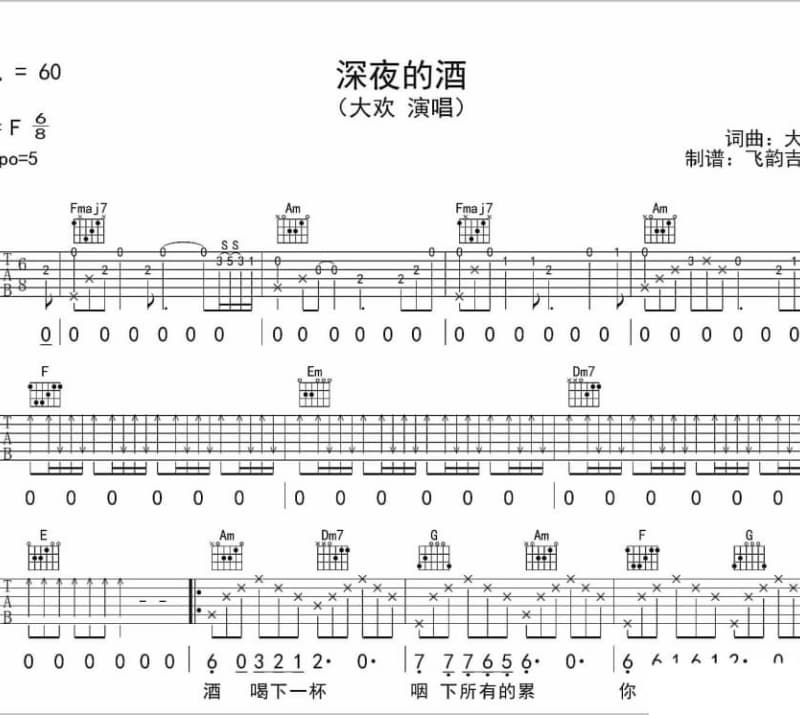 《思念的火》吉他谱_甲子慧