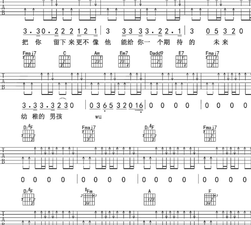 《怀春曲》吉他谱_江蕙