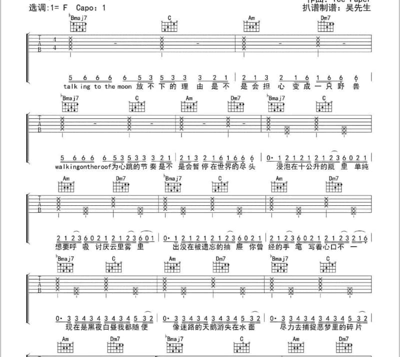 《无声的查某人》吉他谱_江蕙