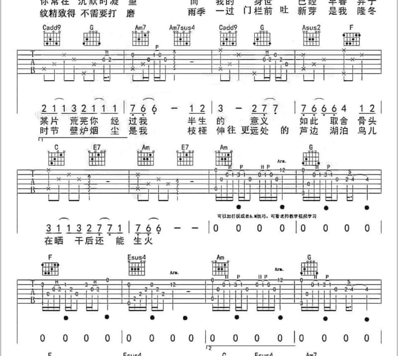 《运河追想曲》吉他谱_江蕙
