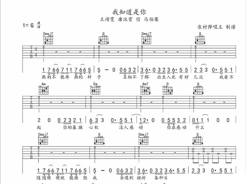 《最后一面》吉他谱_冷漠