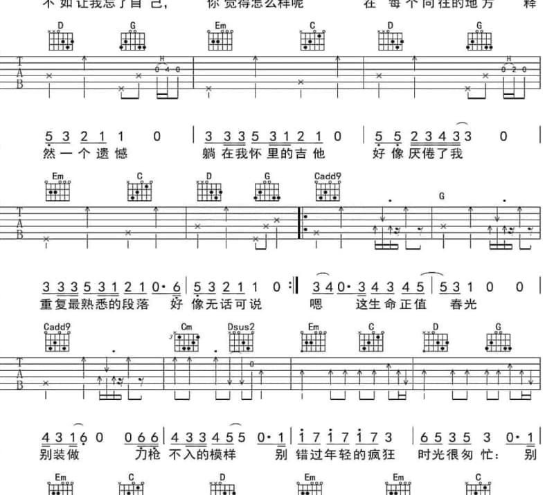 《我以为爱你并不难》吉他谱_金素梅