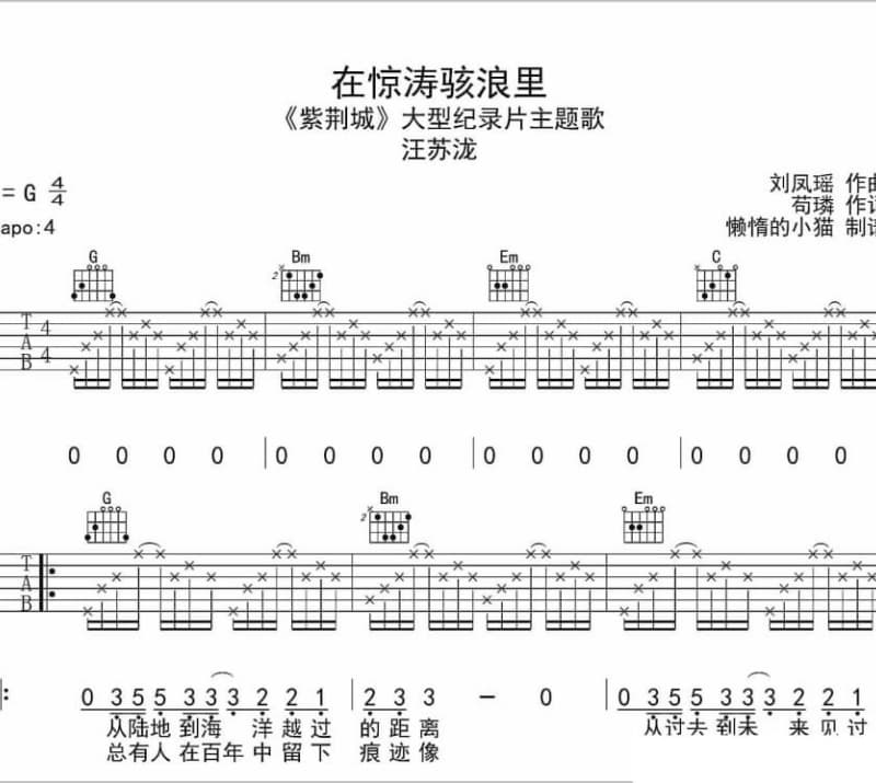 《顽固》吉他谱_九宝乐队