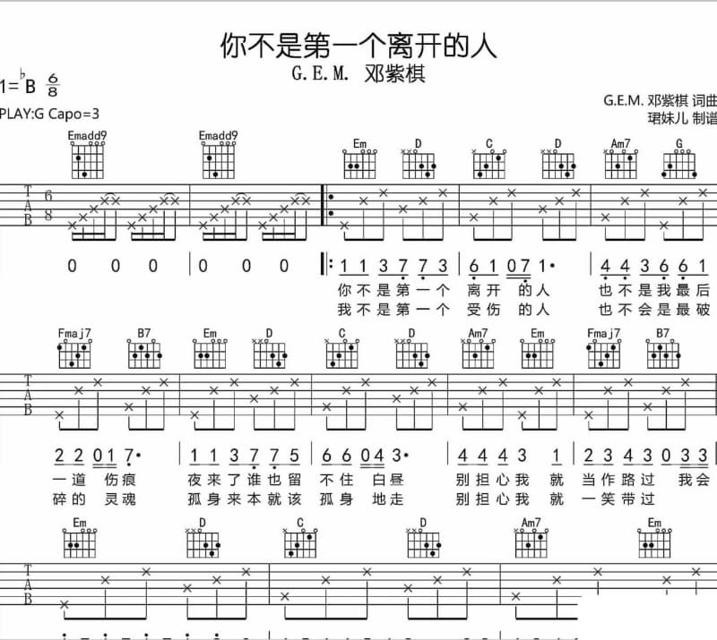 《是非》吉他谱_康净淳