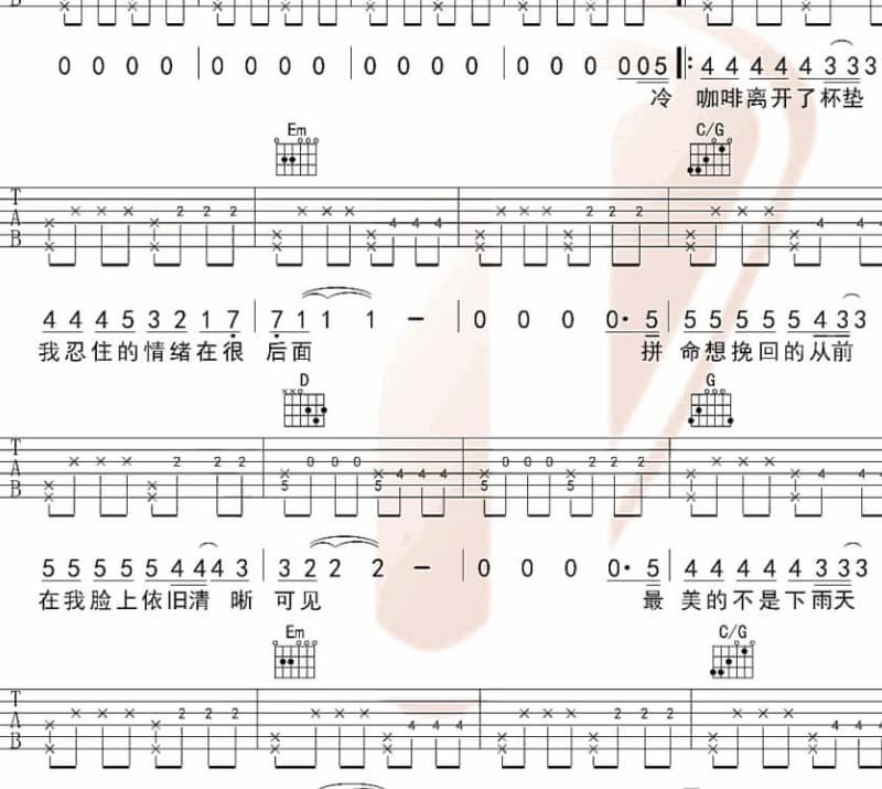 《我要和你在一起》吉他谱_乐洋/刘苗苗
