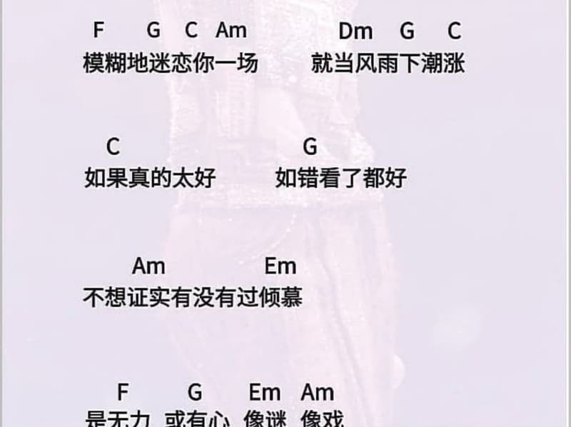 《在你的世界路过》吉他谱_李琛