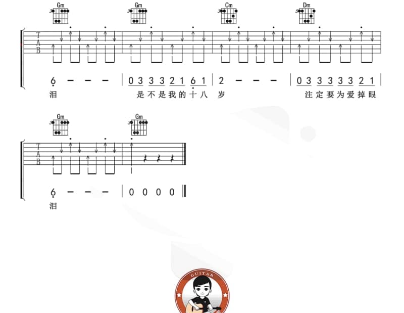 《最后一分钟》吉他谱_黎明