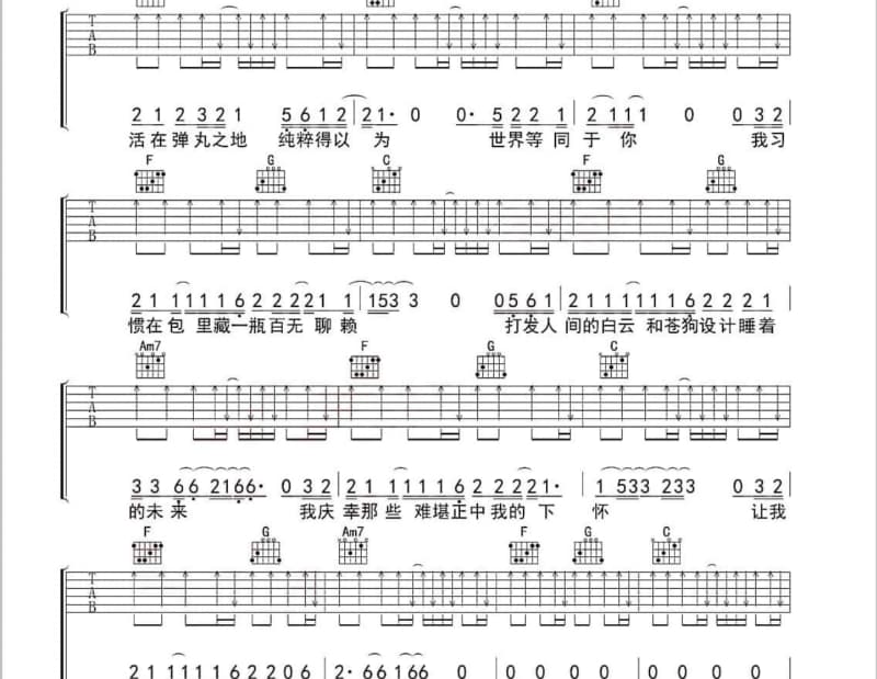 《未成年少女》吉他谱_李珊珊
