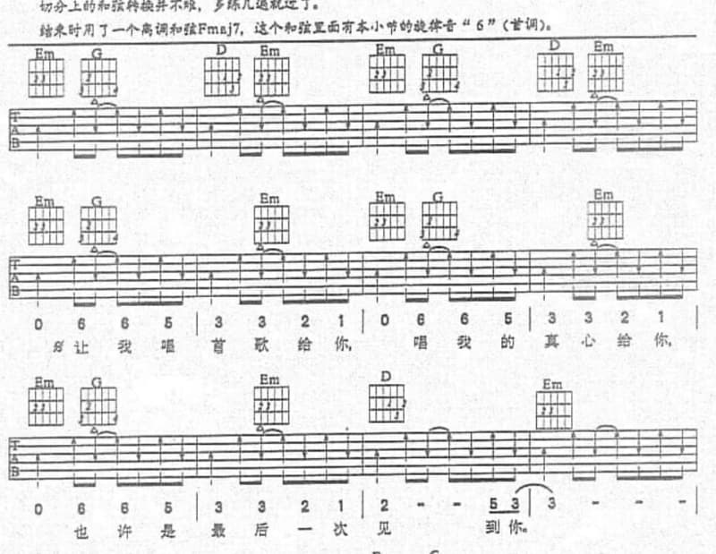 《六个梦》吉他谱_李翊君