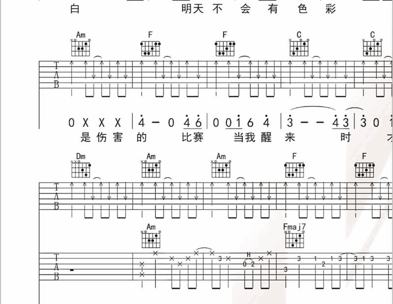 《忘记伤害我的人》吉他谱_李翊君
