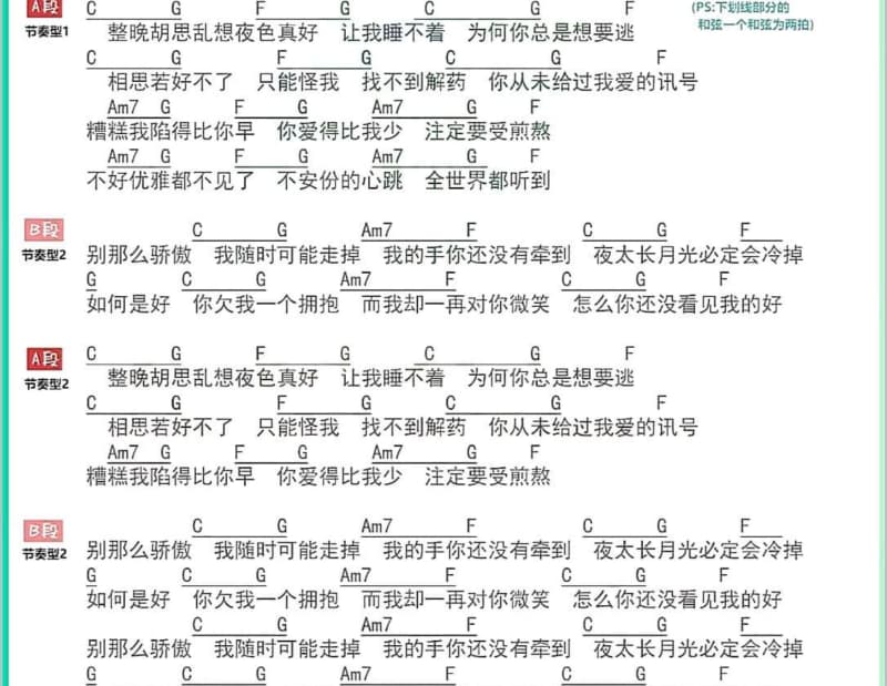 《我的心事其实是你》吉他谱_李翊君