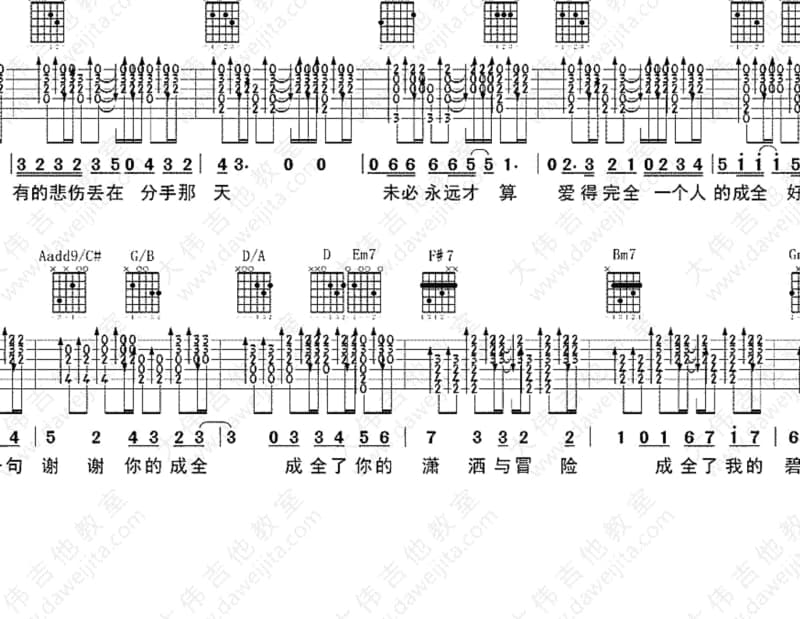 《一世一次恋爱》吉他谱_梁汉文