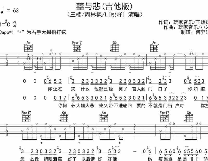 《属于》吉他谱_梁静茹