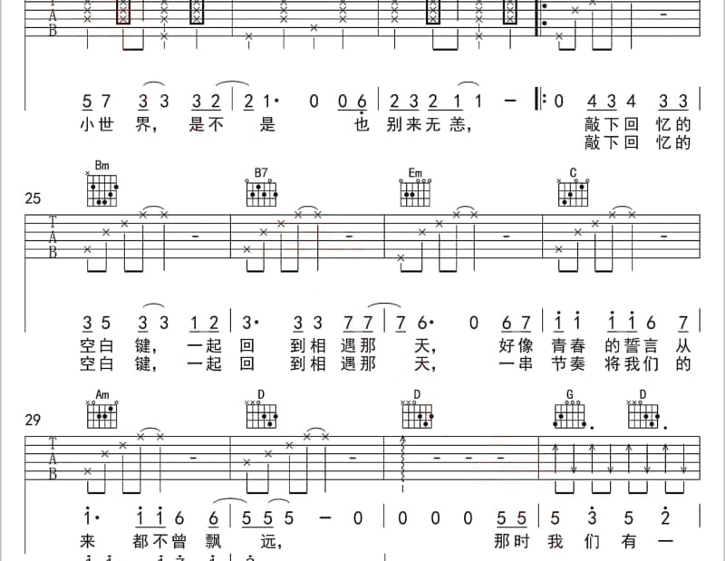 《也许》吉他谱_廖珮伶