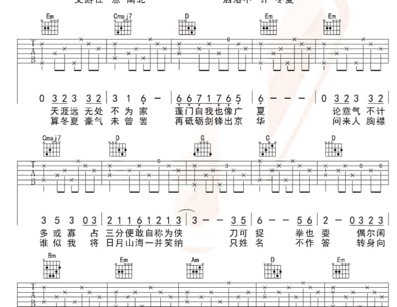《永兴行》吉他谱_林采欣