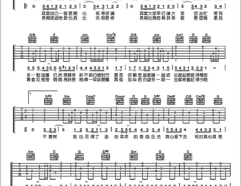 《仿佛离幸福不远》吉他谱_林二汶