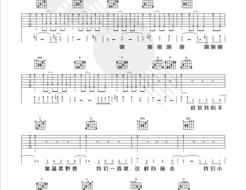 《忘我》吉他谱_林峯
