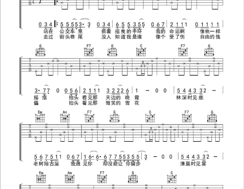 《Confession》吉他谱_林嘉欣