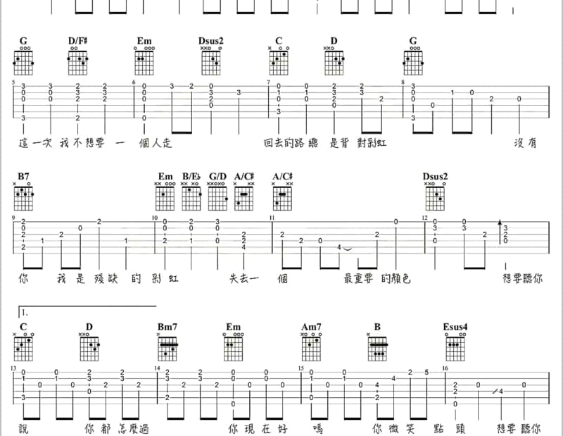 《漂泊》吉他谱_林建亨
