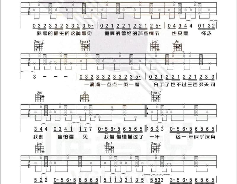 《暂时的记号》吉他谱_林俊杰