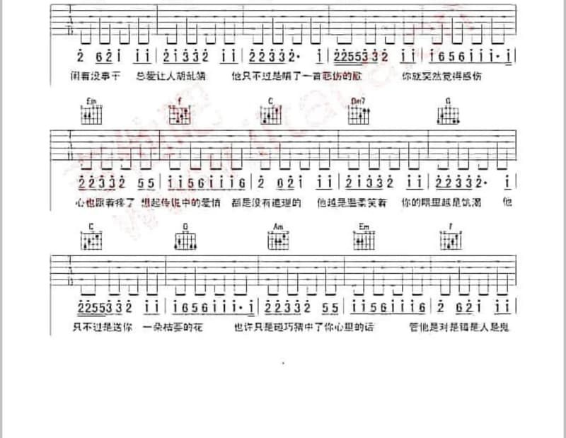 《雨啊雨》吉他谱_林姗