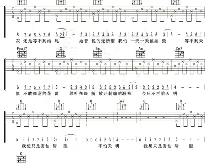 《离开古城》吉他谱_林一峰
