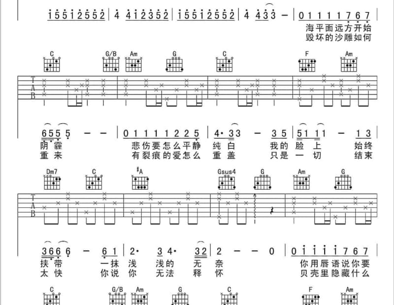 《心碎痕迹》吉他谱_林逸超