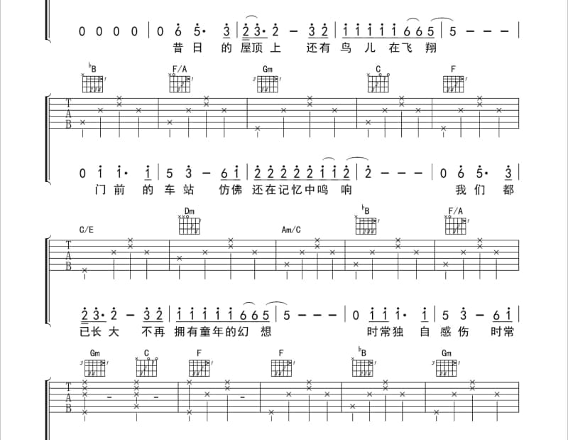 《谢谢》吉他谱_林宥嘉