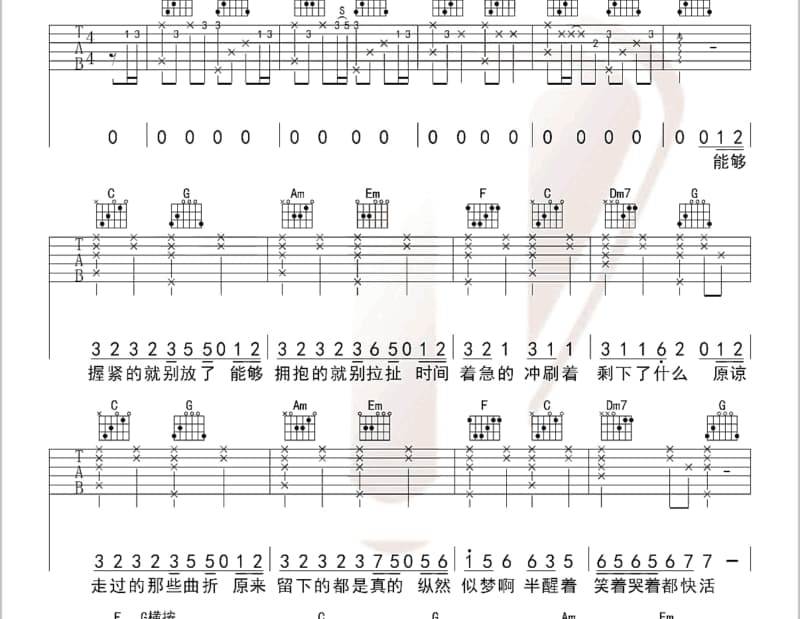 《归零》吉他谱_林玉涵