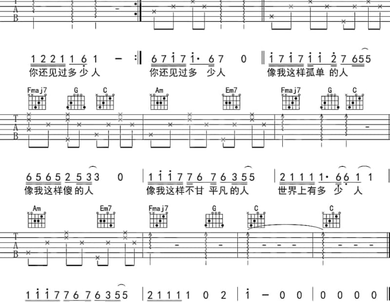 《今夜雨濛濛》吉他谱_林玉英