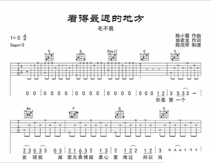 《飞》吉他谱_林志颖