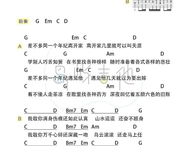 《在我心里面》吉他谱_刘大毅