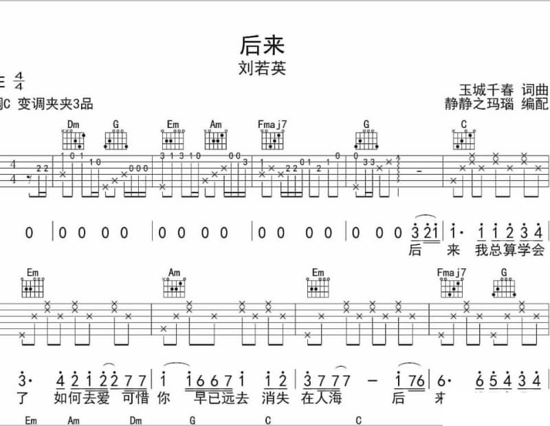 《雨一直下》吉他谱_刘罡/李慧瑜