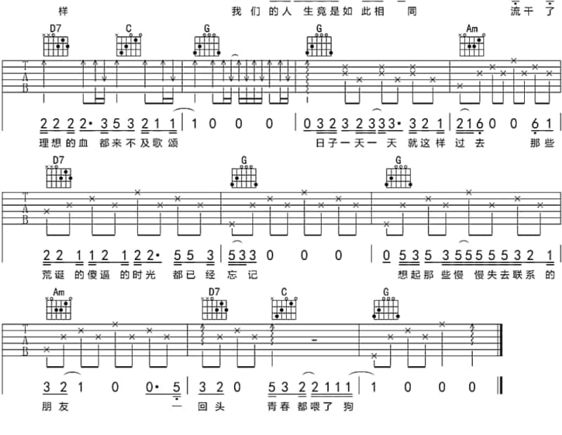 《随想曲》吉他谱_刘珺儿