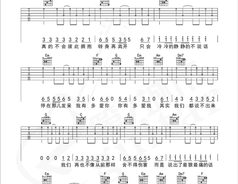 《什么时候》吉他谱_刘若英