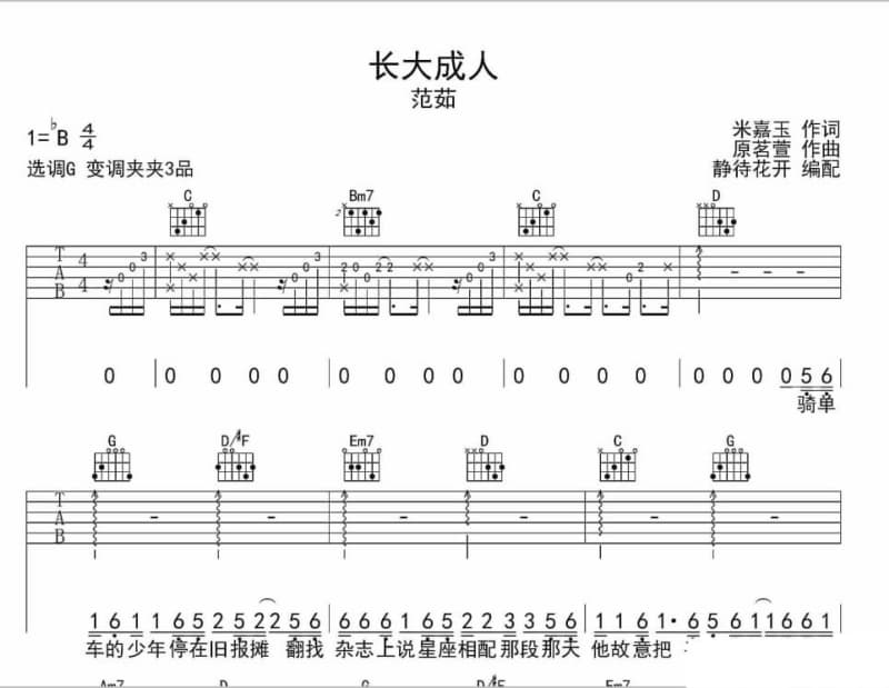 《如果以后》吉他谱_刘依纯