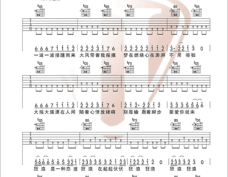 《想爱就要勇敢爱》吉他谱_龙猫组合