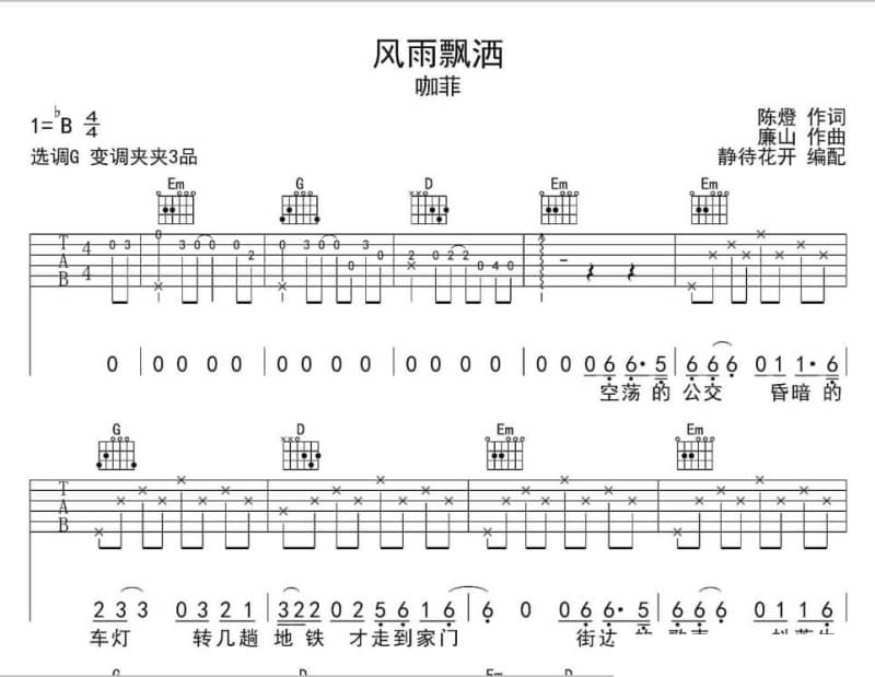 《多少柔情多少泪》吉他谱_龙飘飘