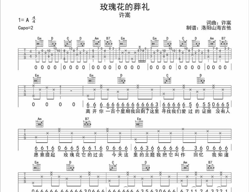 《红红的酒》吉他谱_龙千玉