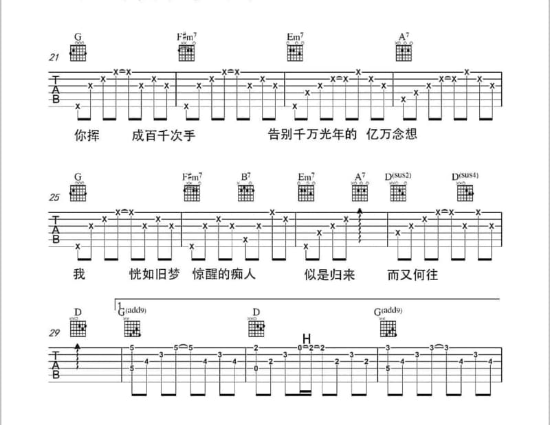 《过路人》吉他谱_卢冠廷