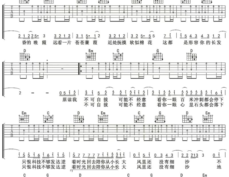 《你不懂》吉他谱_路嘉欣