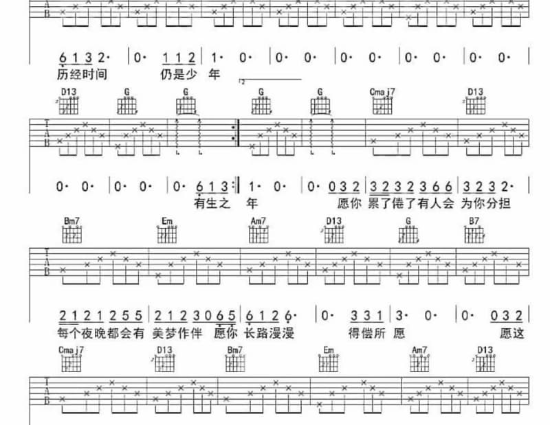 《兰花花》吉他谱_轮回乐队